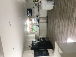 Large newly remodeled kitchen. This is where the creative home cooked meals are made by each of our caregivers to satisfy the tastebuds of each resident.